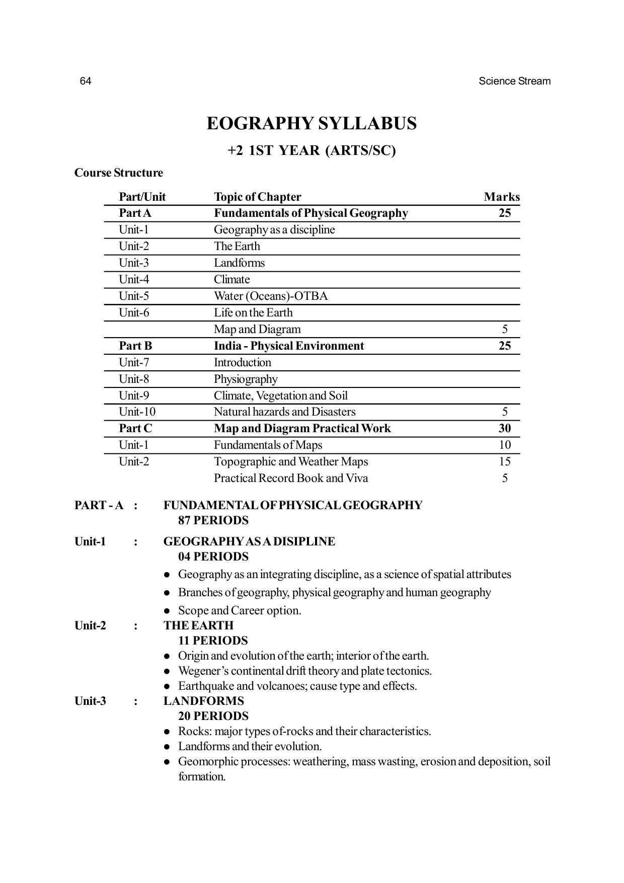 CHSE Odisha Class 12 Syllabus for Science - Page 64