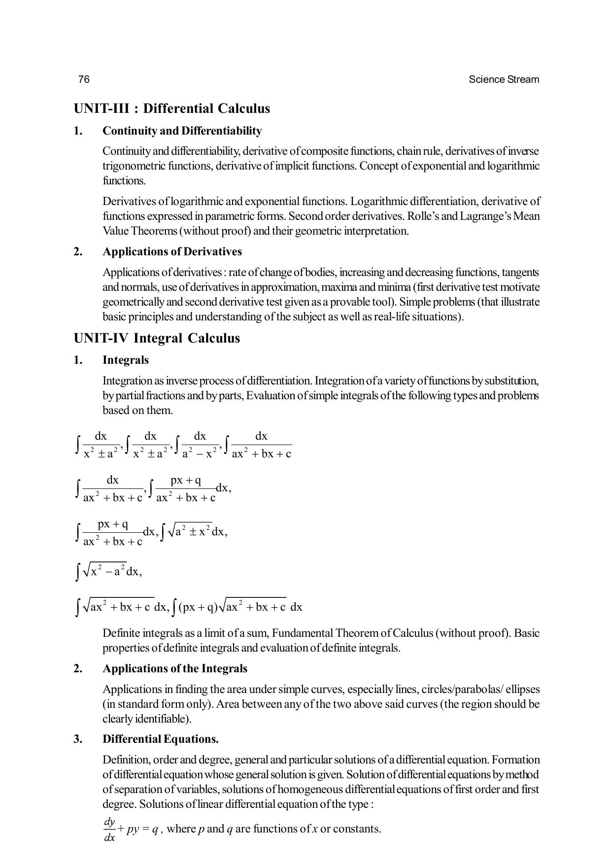 CHSE Odisha Class 12 Syllabus for Science - Page 76