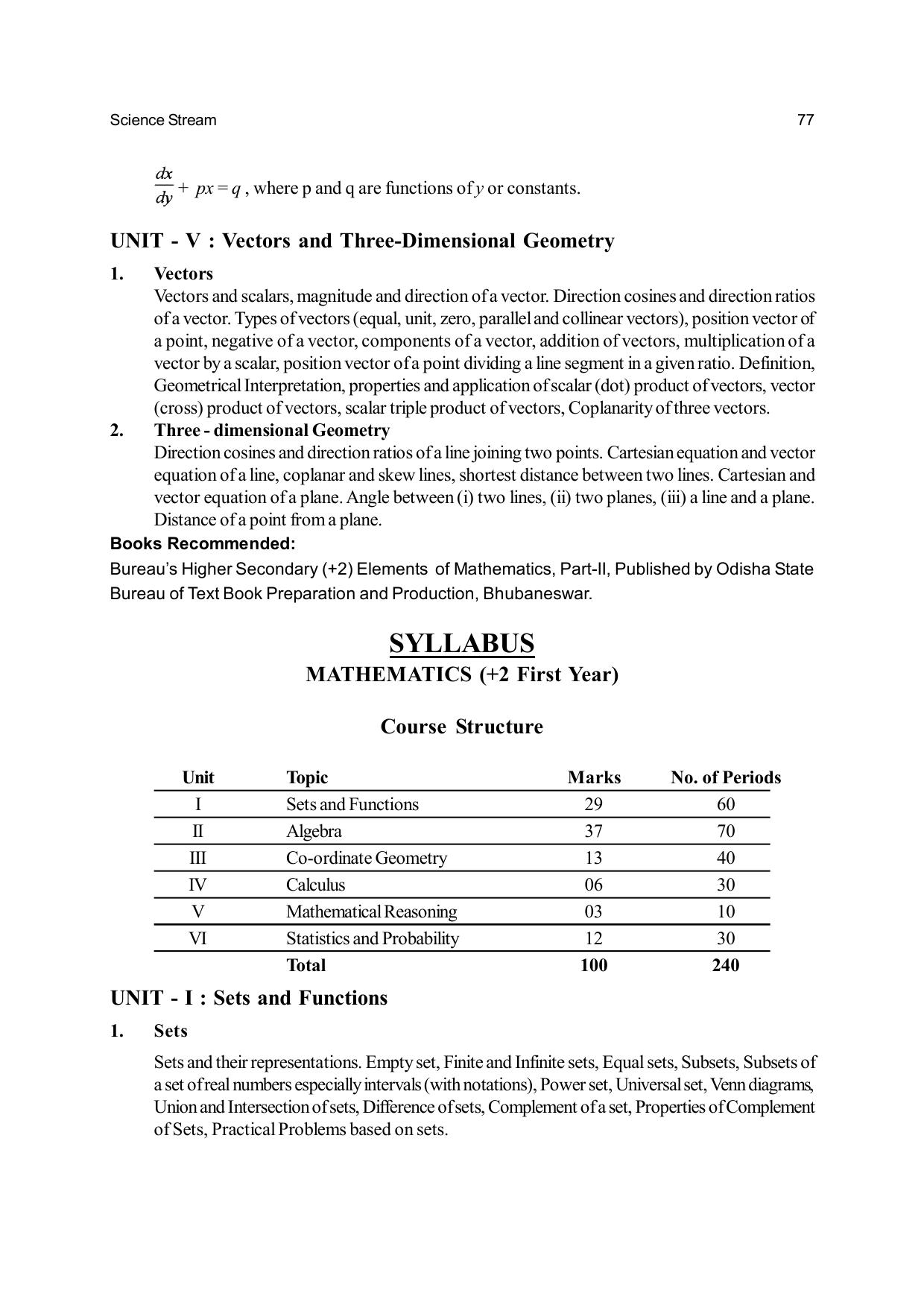 CHSE Odisha Class 12 Syllabus for Science - Page 77