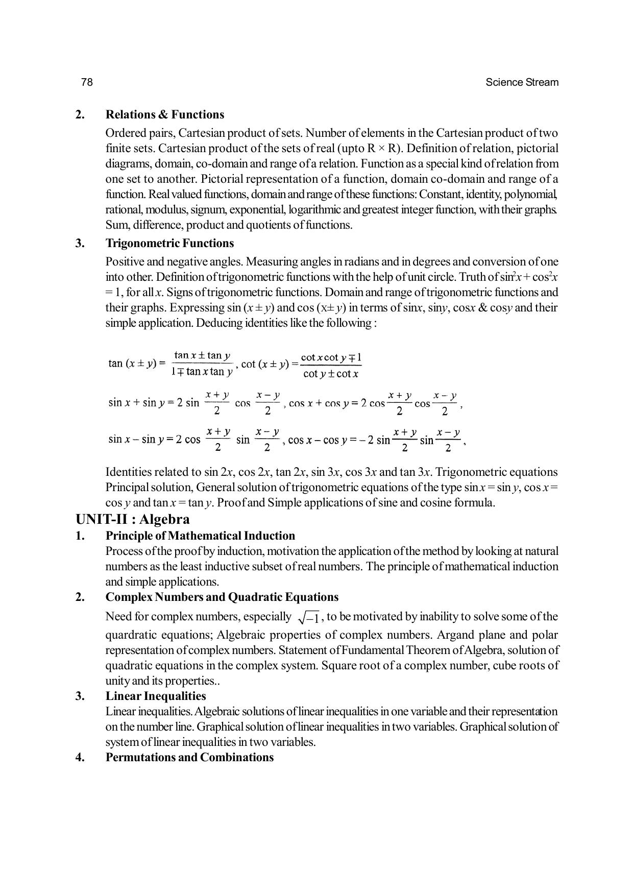 CHSE Odisha Class 12 Syllabus for Science - Page 78