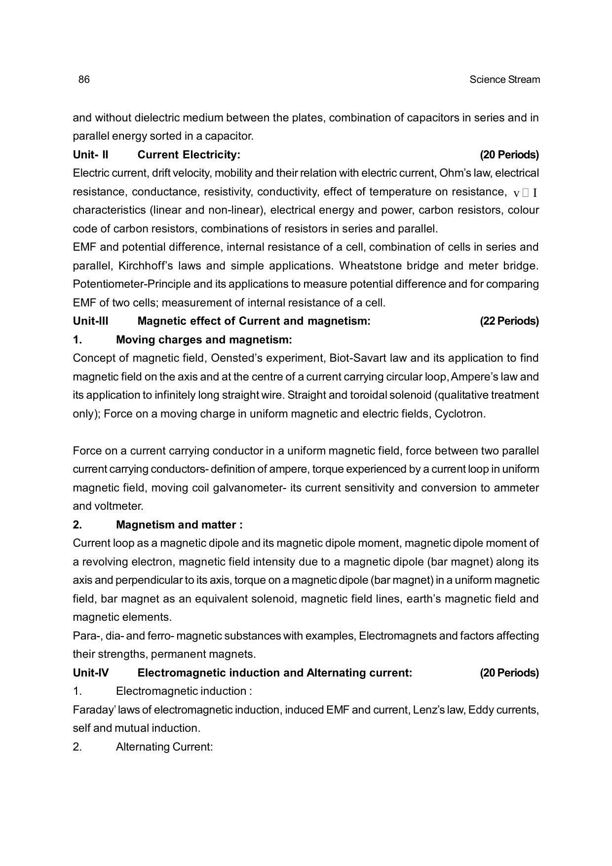 CHSE Odisha Class 12 Syllabus for Science - Page 86