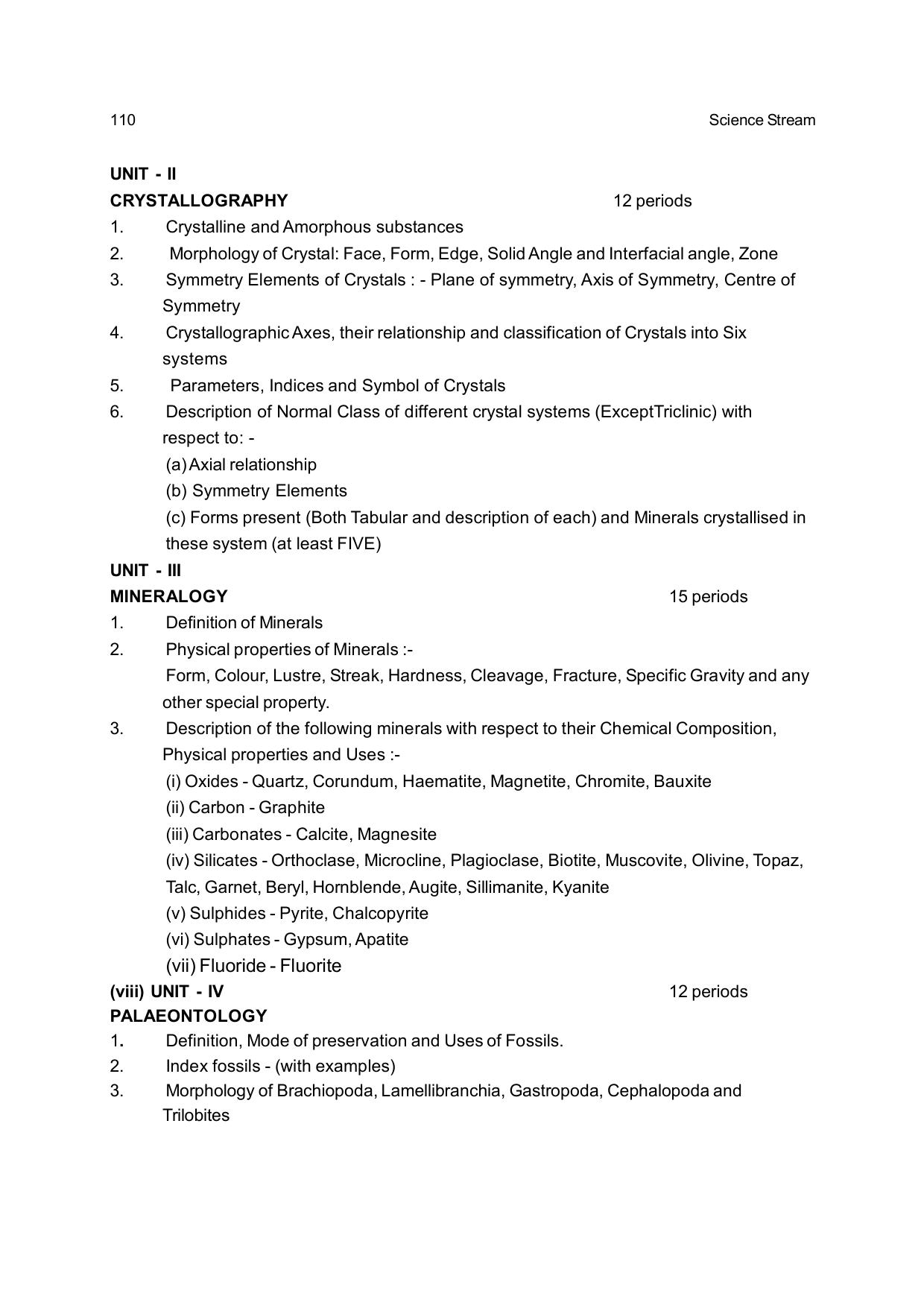 CHSE Odisha Class 12 Syllabus for Science - Page 110