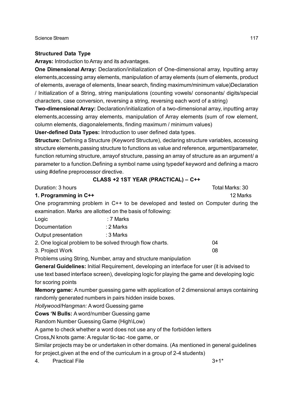 CHSE Odisha Class 12 Syllabus for Science - Page 117
