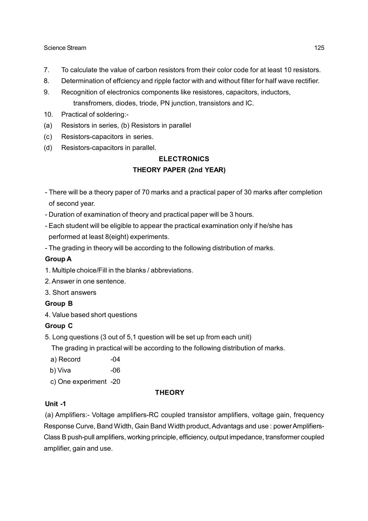 CHSE Odisha Class 12 Syllabus for Science - Page 125