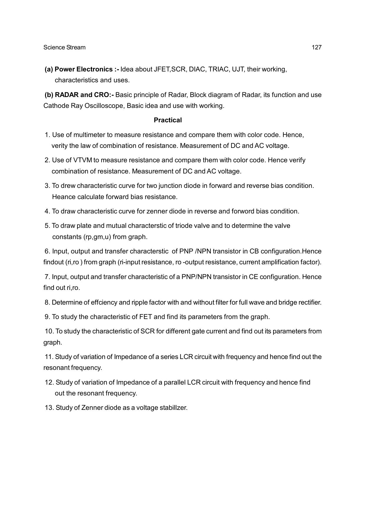 CHSE Odisha Class 12 Syllabus for Science - Page 127