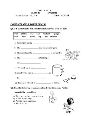 Worksheet for Class 4 English Assignment 29