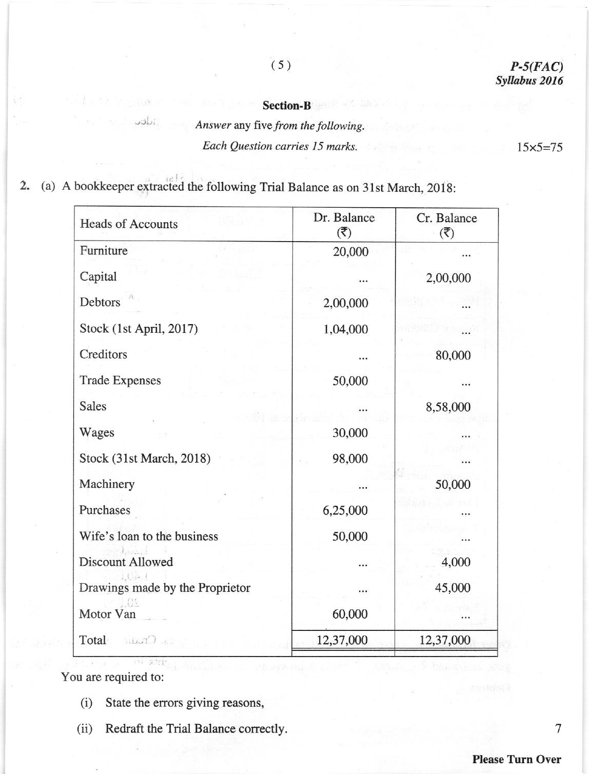 ICMAI Dec 2018 Financial Accounting Question Paper - Page 5