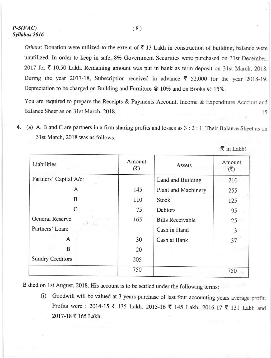 ICMAI Dec 2018 Financial Accounting Question Paper - Page 8