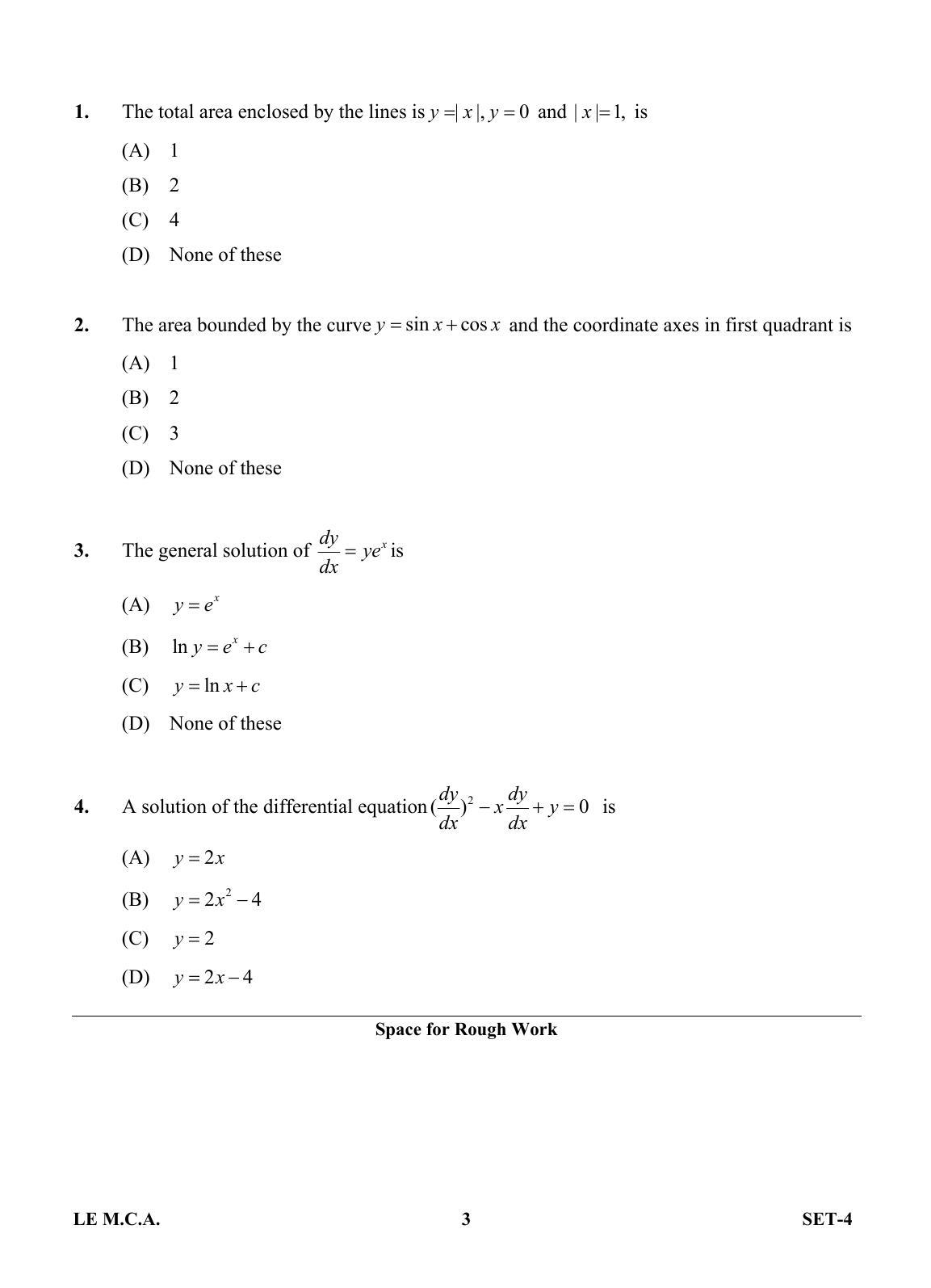 OJEE 2013 LE MCA Set 4 Question Paper - Page 2