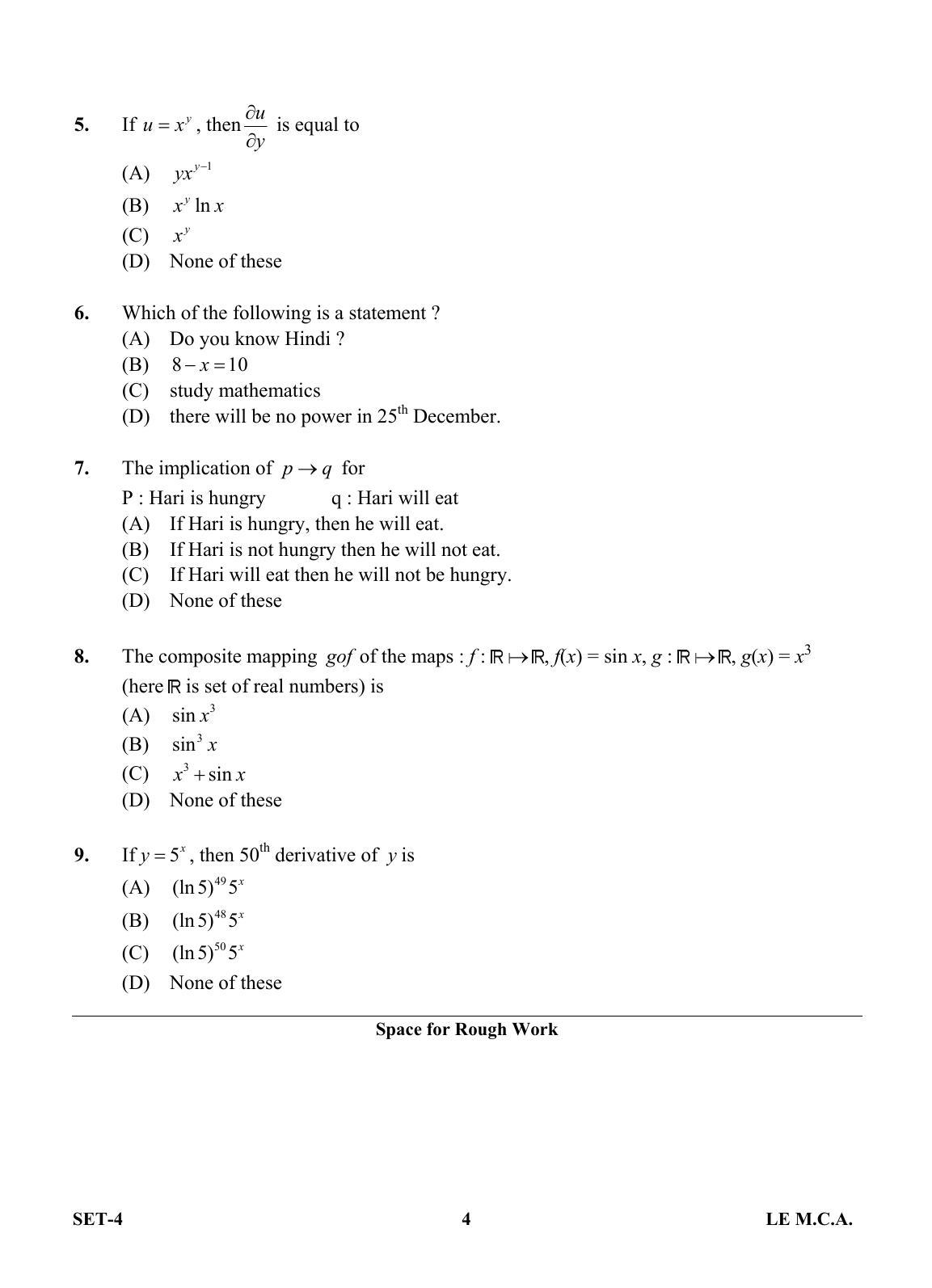 OJEE 2013 LE MCA Set 4 Question Paper - Page 3