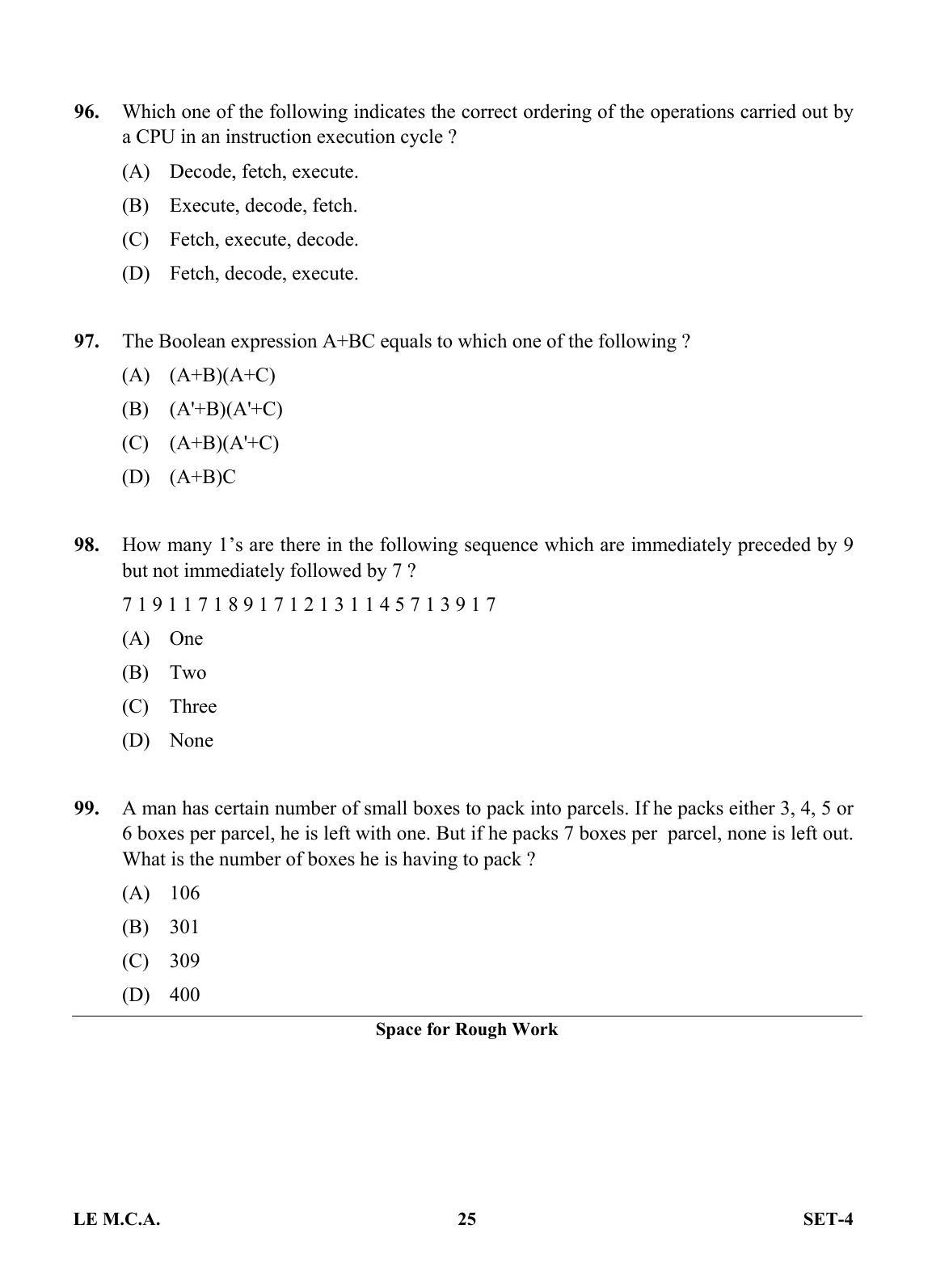 OJEE 2013 LE MCA Set 4 Question Paper - Page 24