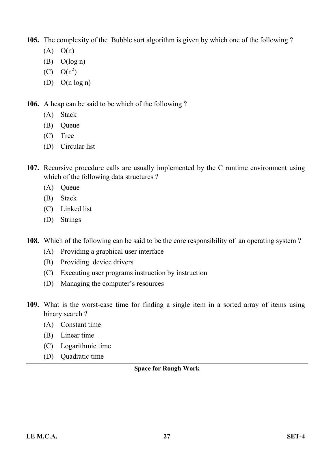 OJEE 2013 LE MCA Set 4 Question Paper - Page 26