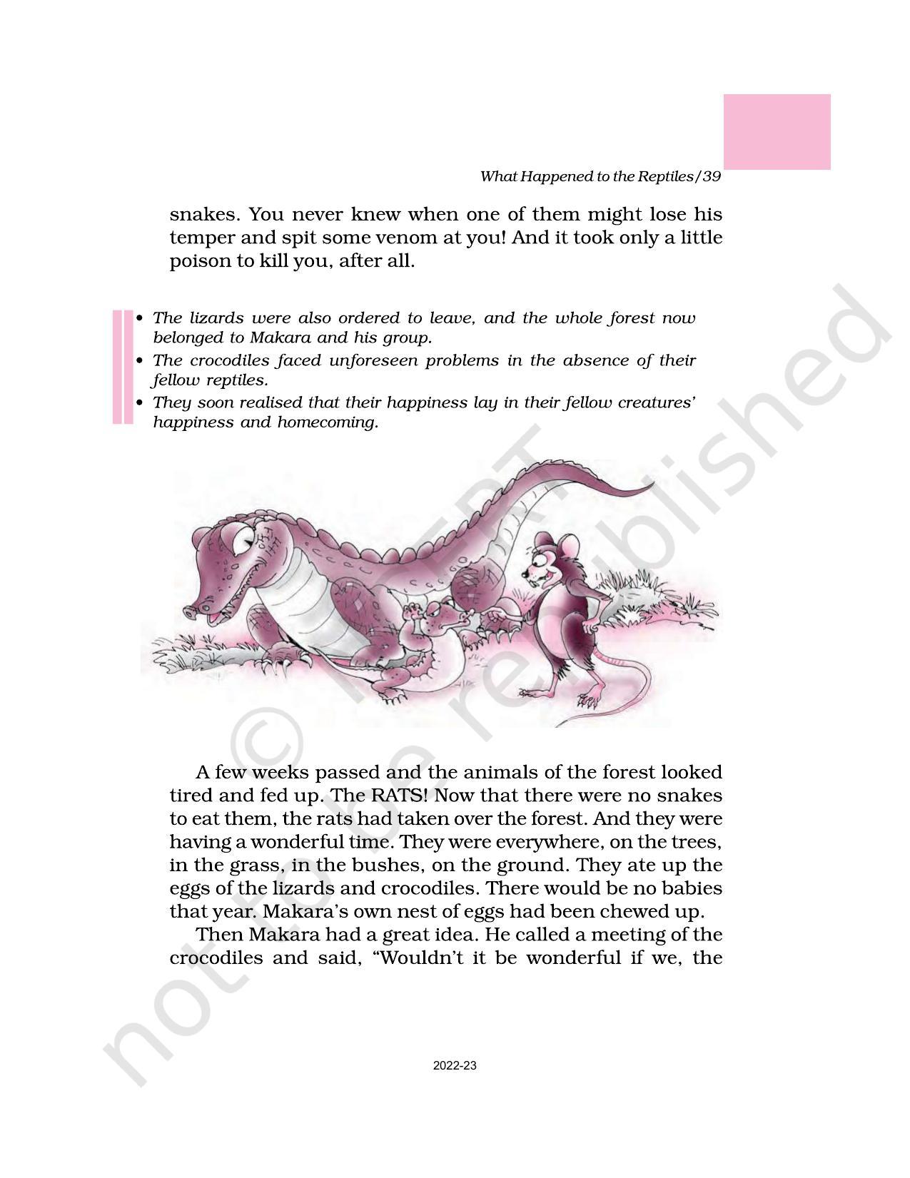NCERT Book for Class 6 English(A Pact with the Sun) : Chapter 9-What Happened to the Reptiles - Page 7