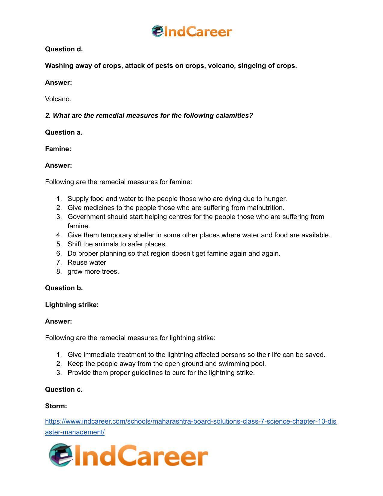 Maharashtra Board Solutions Class 7-Science: Chapter 10- Disaster Management - Page 3