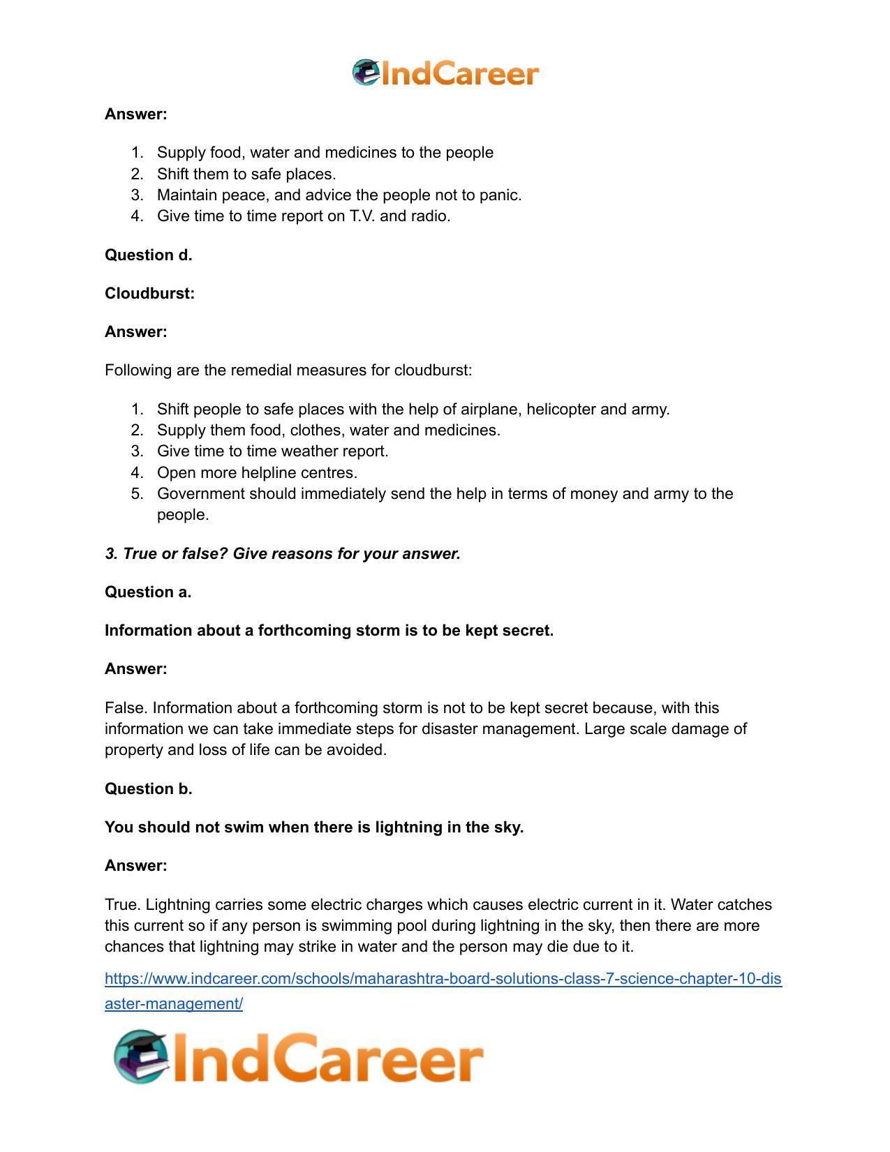 Maharashtra Board Solutions Class 7-Science: Chapter 10- Disaster Management - Page 4