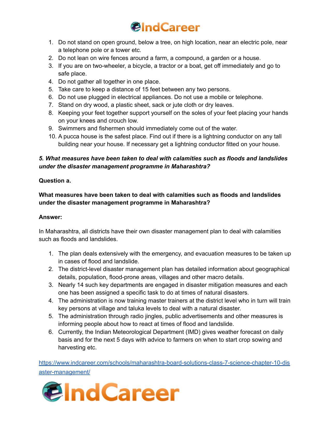 Maharashtra Board Solutions Class 7-Science: Chapter 10- Disaster Management - Page 7
