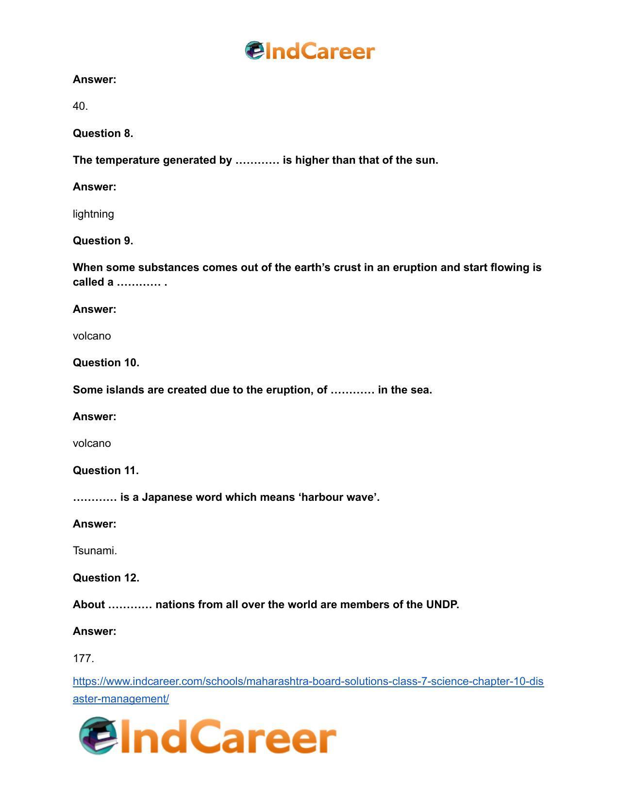 Maharashtra Board Solutions Class 7-Science: Chapter 10- Disaster Management - Page 10
