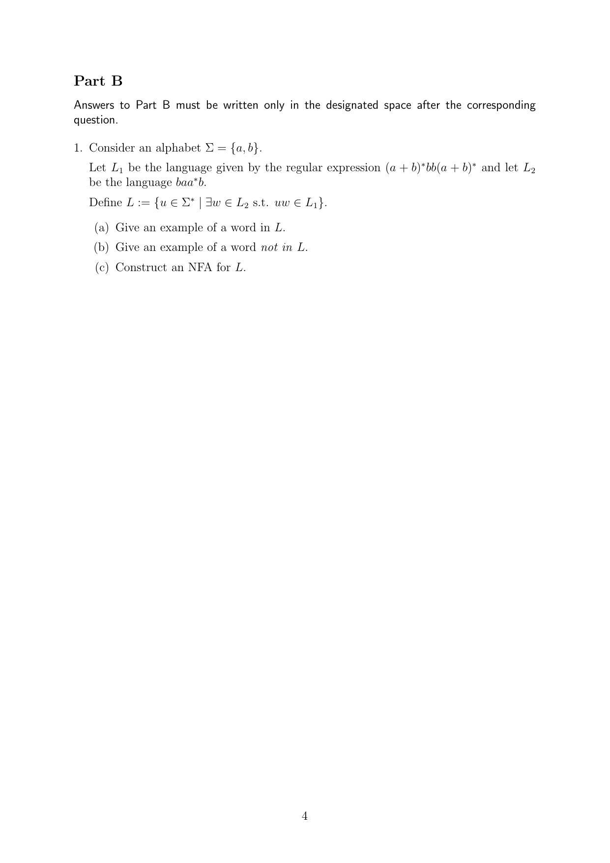 CMI Entrance Exam 2019 Question Paper MSc/PhD Computer Science - Page 4