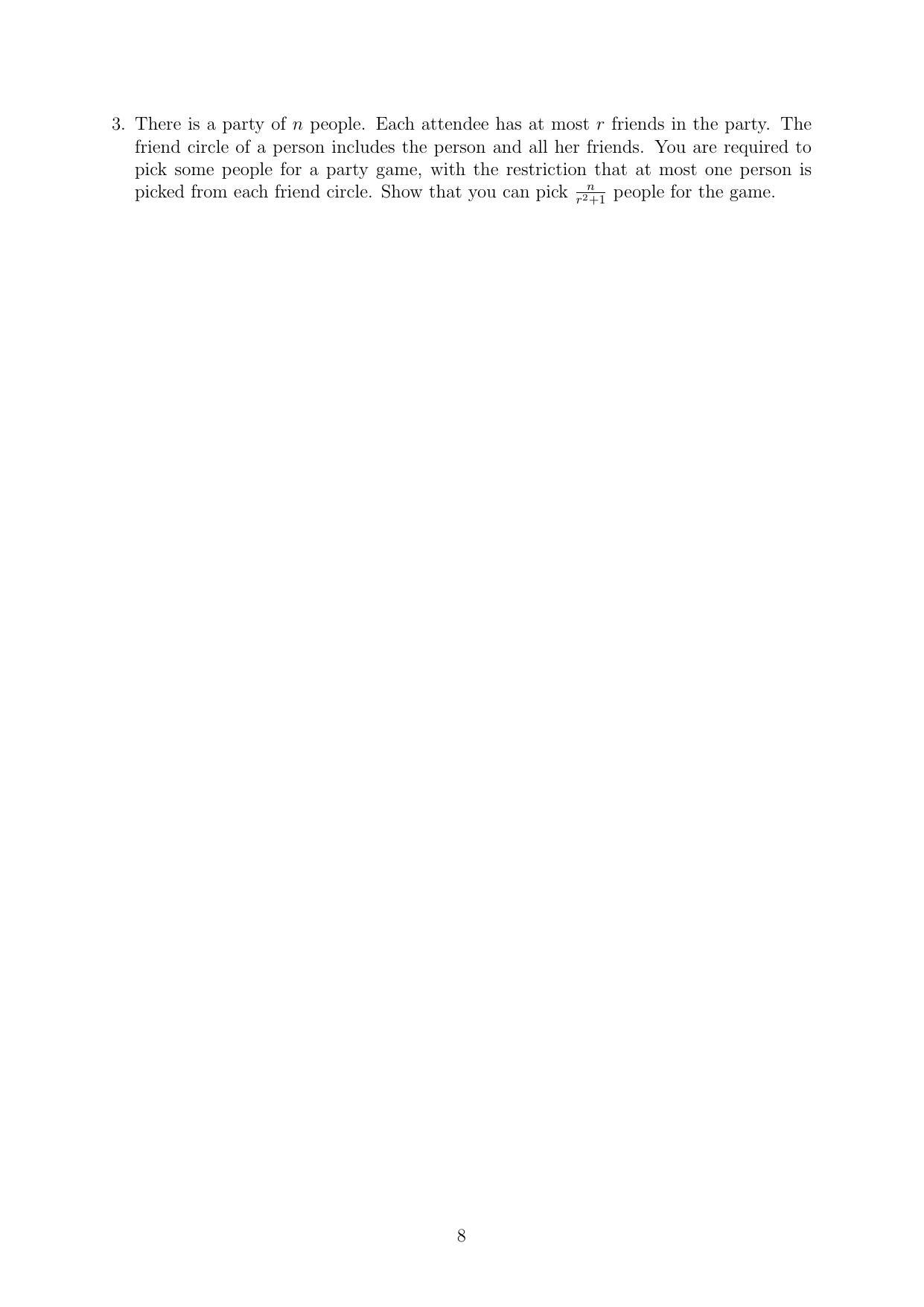 CMI Entrance Exam 2019 Question Paper MSc/PhD Computer Science - Page 8
