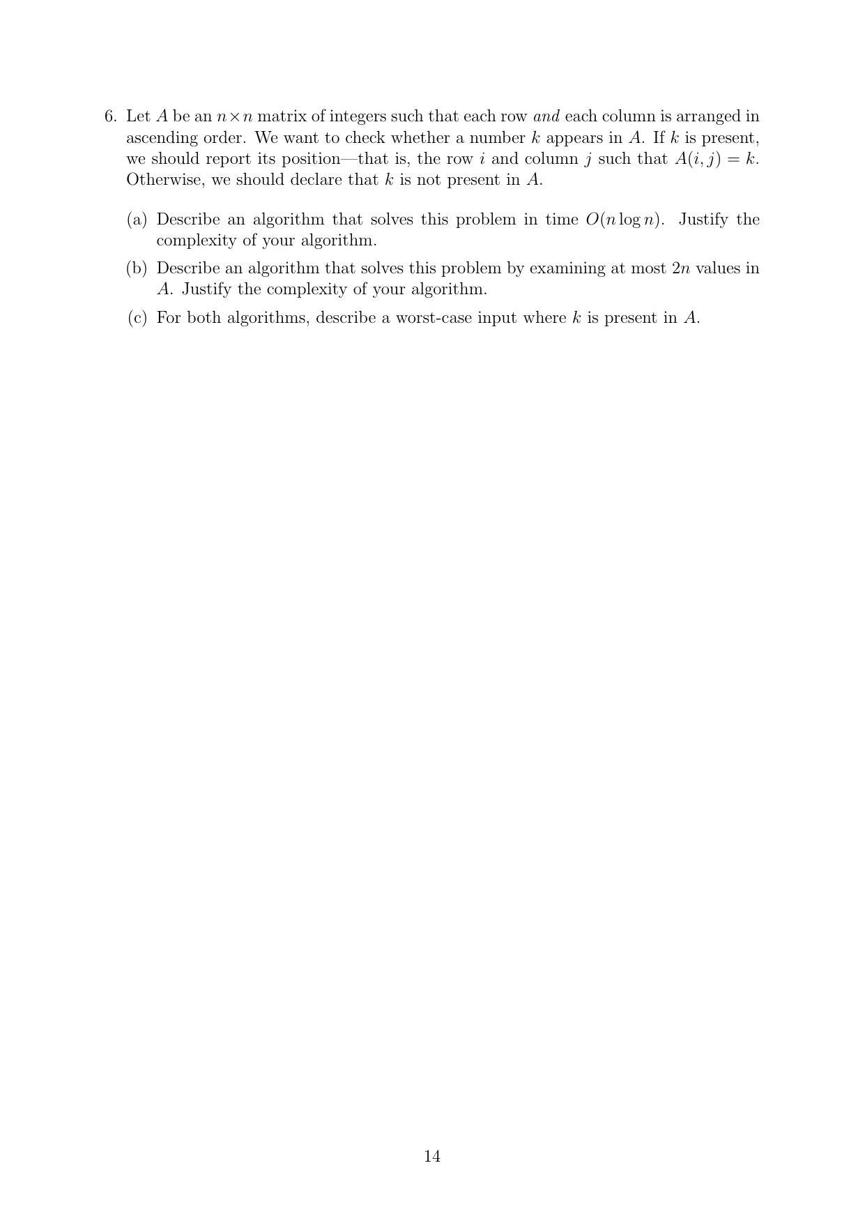 CMI Entrance Exam 2019 Question Paper MSc/PhD Computer Science - Page 14