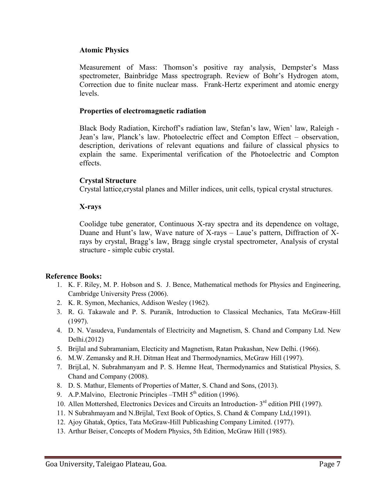 GU ART Physics Syllabus - Page 7