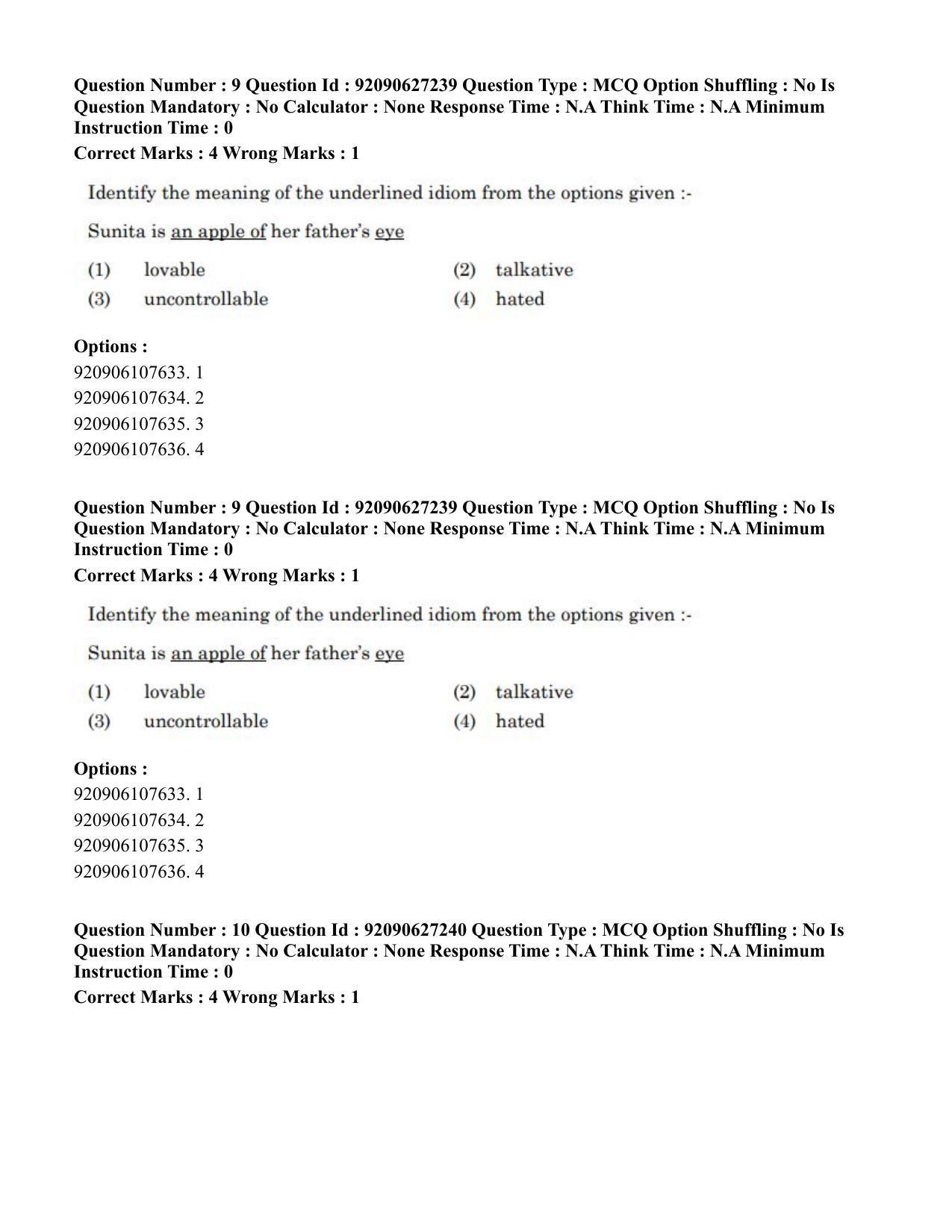 CUET PG 2023: SCQP23 – Pharmacy (Eng) - Shift 3 (26-06-2023) Question Paper - Page 10