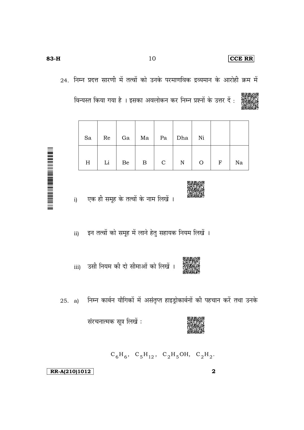 Karnataka SSLC Science (Hindi Medium) Supplementary Exam Question Paper 2023 (A Version) - Page 10