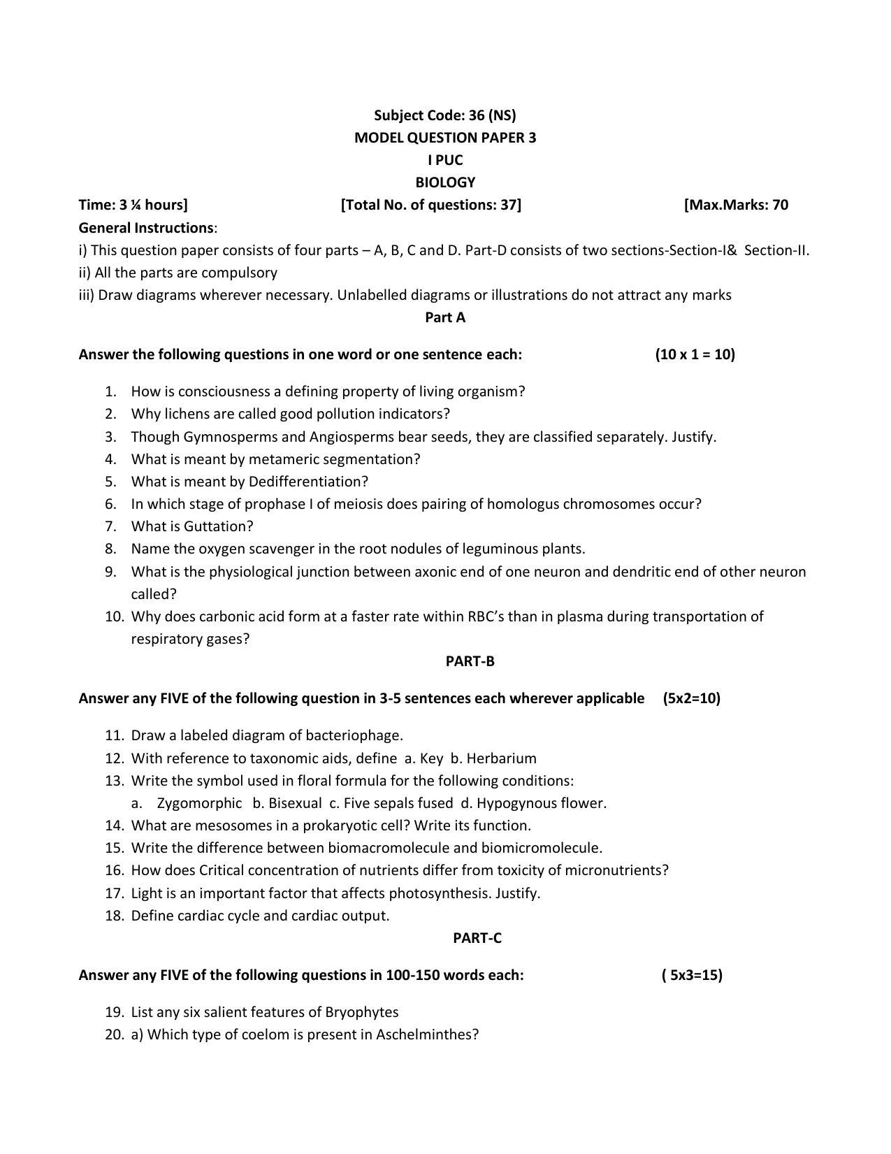 Karnataka 1st PUC Question Bank for Biology - Page 13
