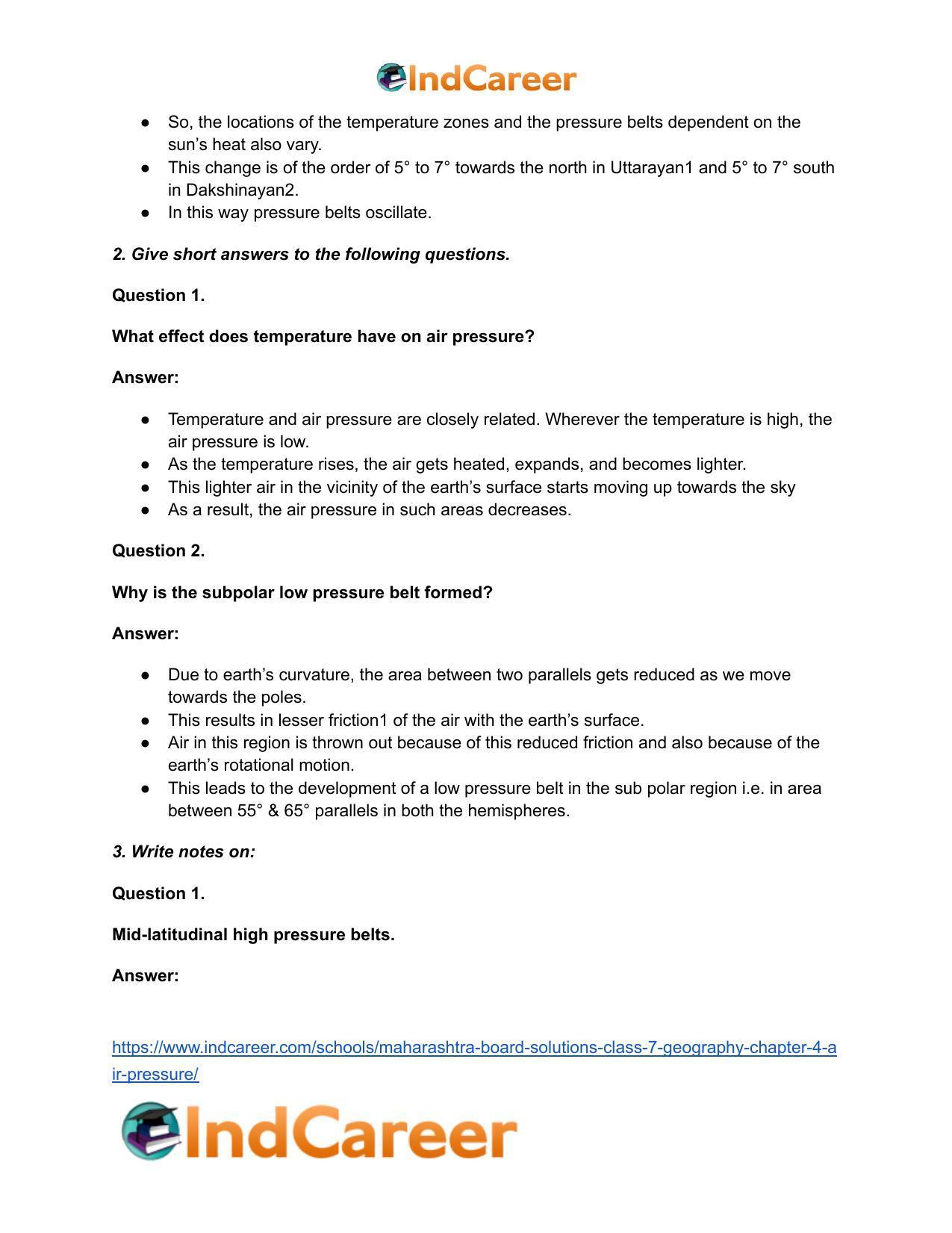 Maharashtra Board Solutions Class 7-Geography: Chapter 4- Air Pressure - Page 3