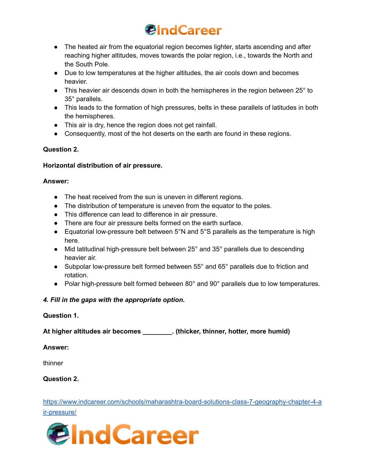 Maharashtra Board Solutions Class 7-Geography: Chapter 4- Air Pressure - Page 4