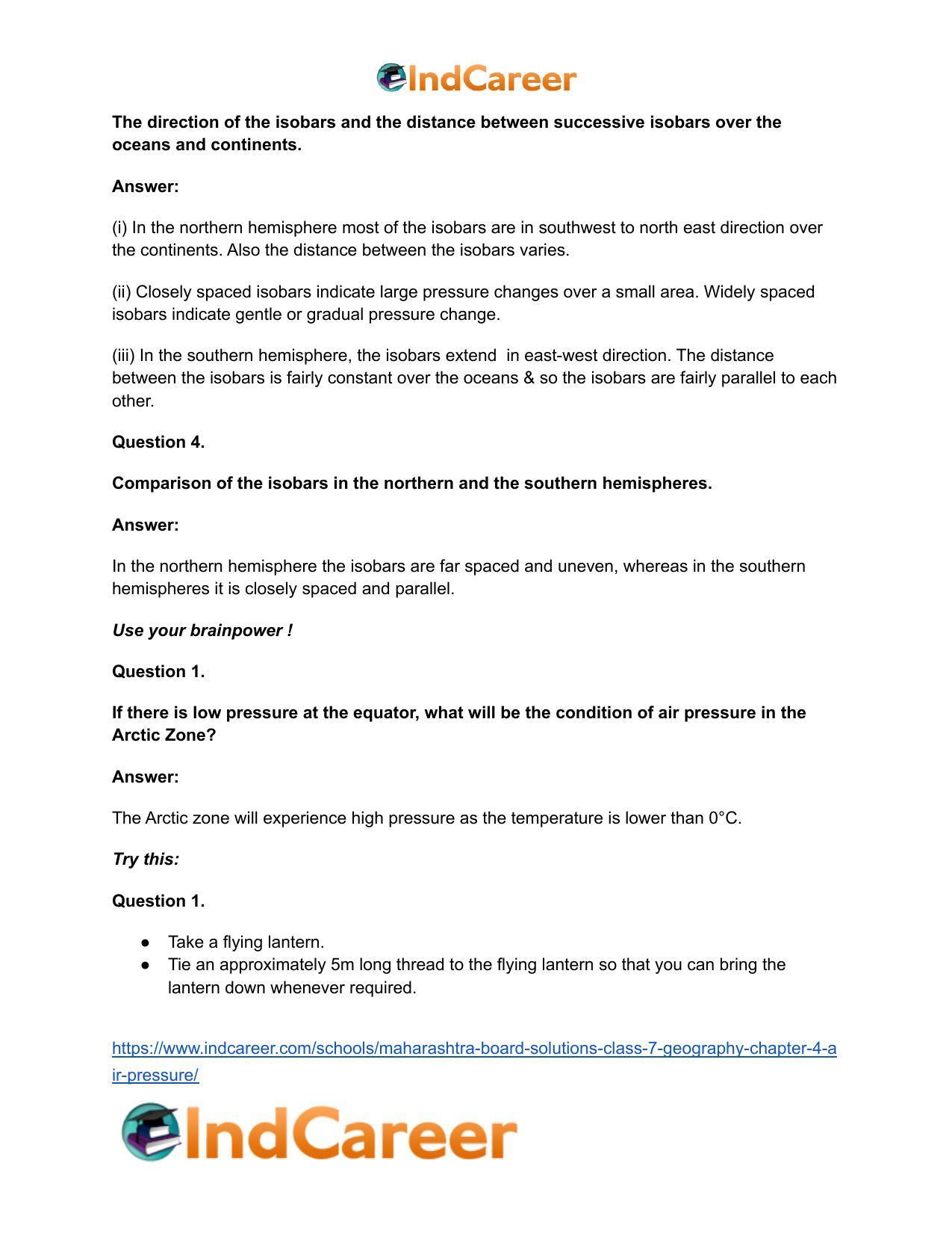 Maharashtra Board Solutions Class 7-Geography: Chapter 4- Air Pressure - Page 9