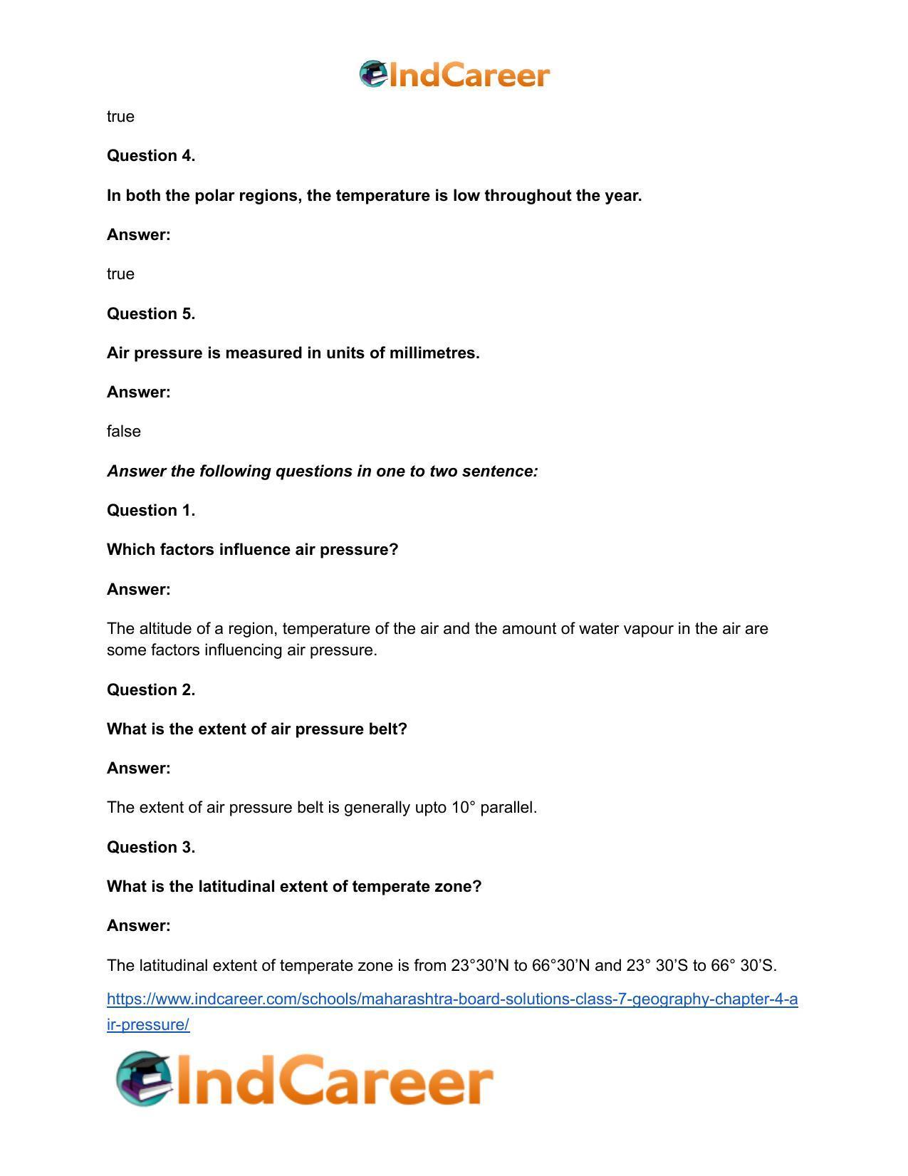 Maharashtra Board Solutions Class 7-Geography: Chapter 4- Air Pressure - Page 14