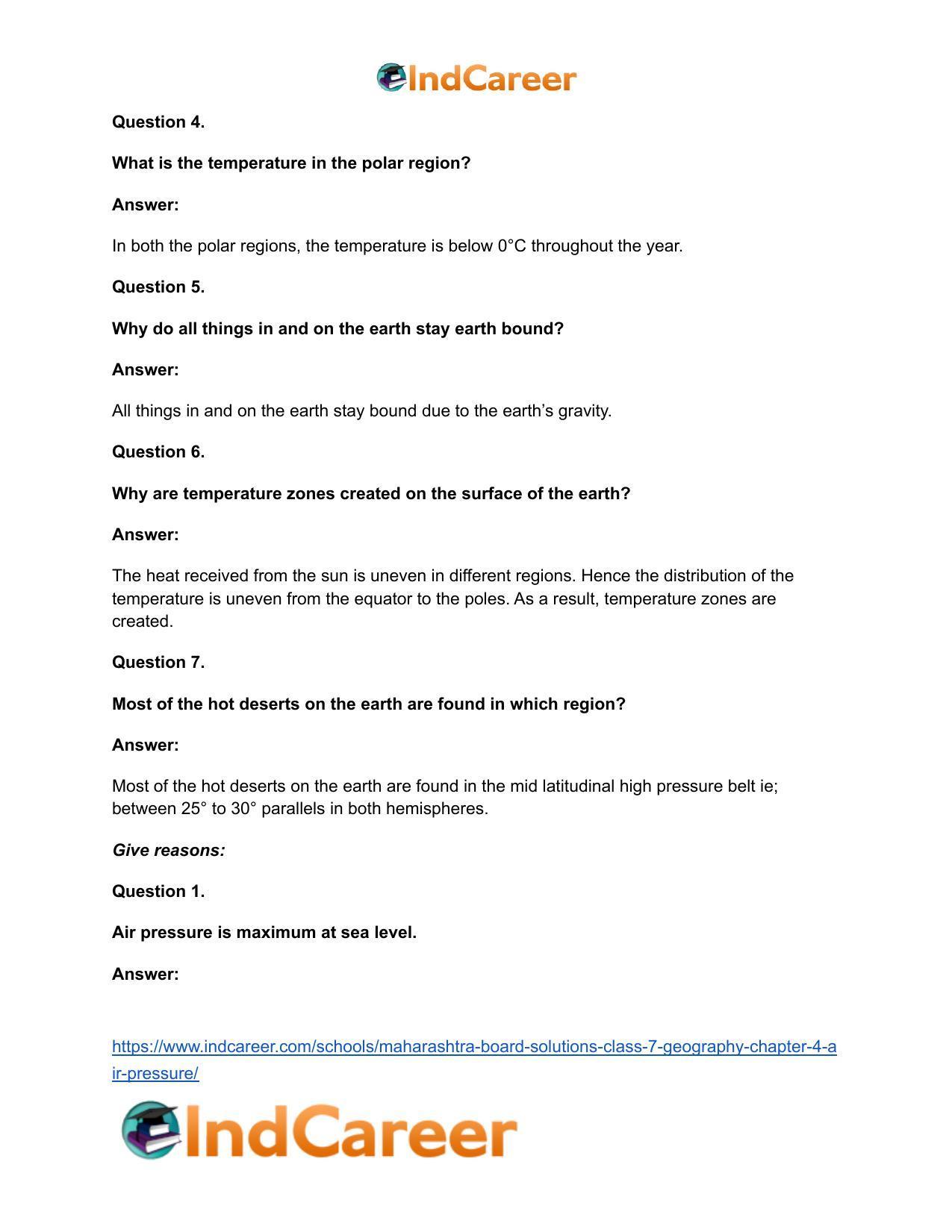 Maharashtra Board Solutions Class 7-Geography: Chapter 4- Air Pressure - Page 15