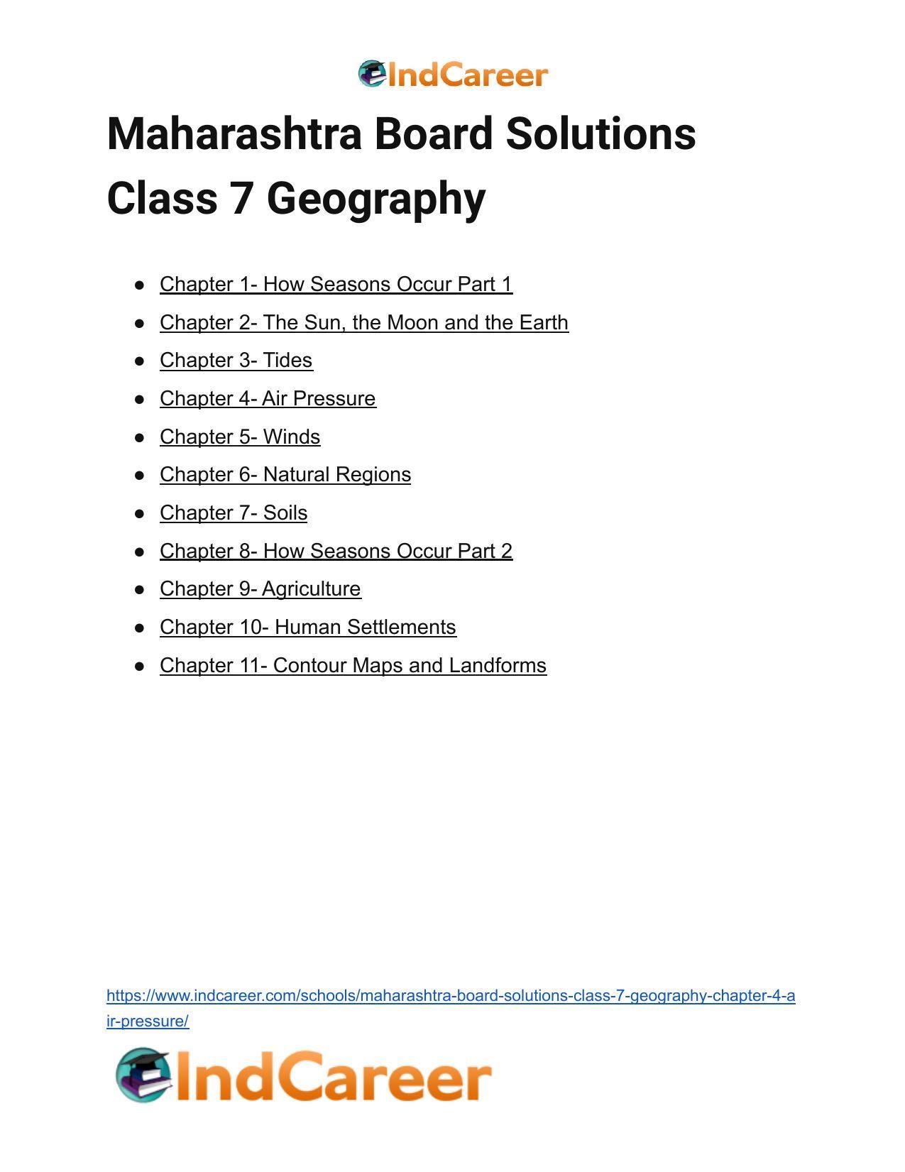 Maharashtra Board Solutions Class 7-Geography: Chapter 4- Air Pressure - Page 20