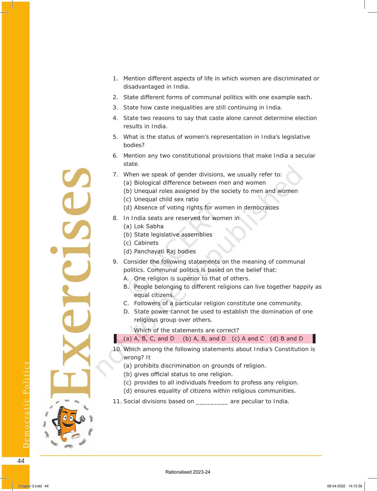 NCERT Book for Class 10 Political Science Chapter 3 Democracy and Diversity - Page 16