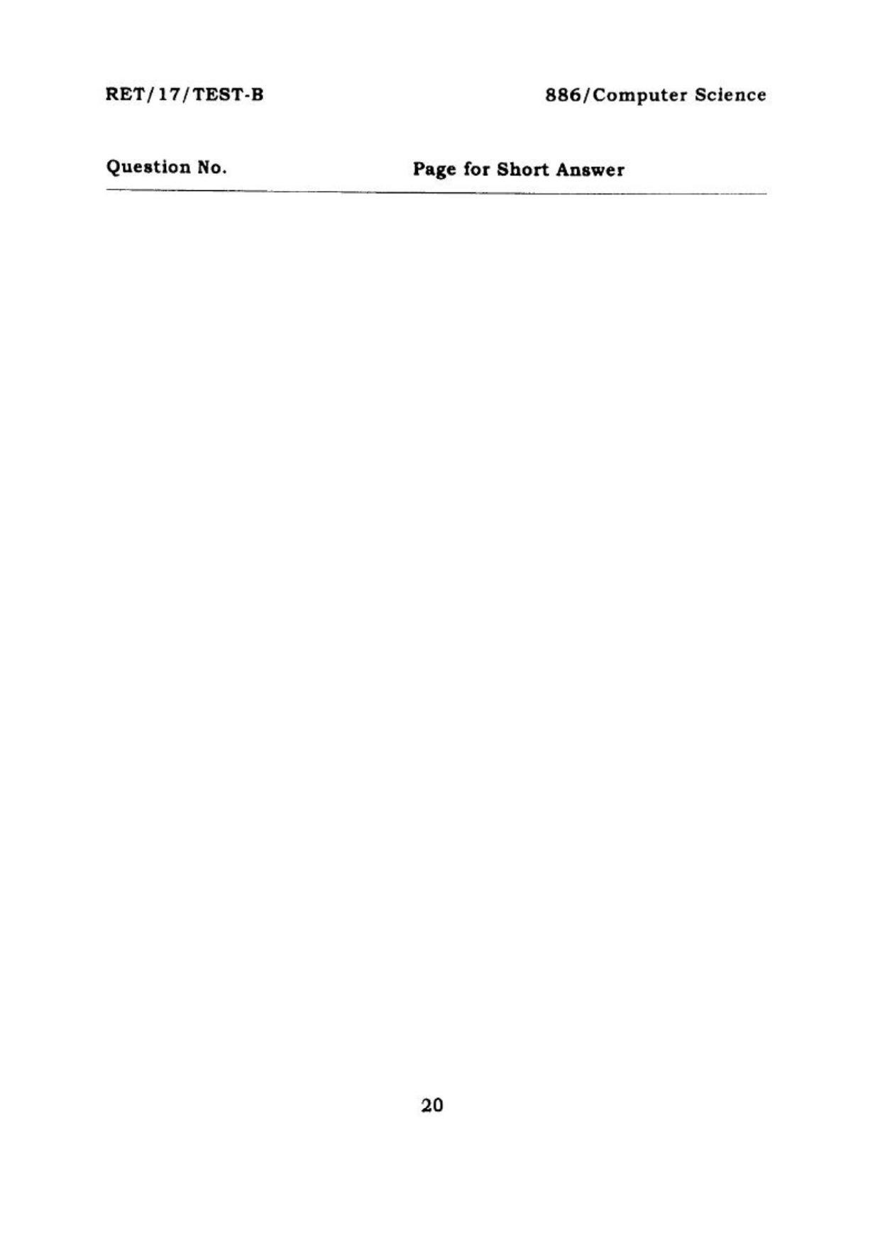  BHU RET COMPUTER SCIENCE 2017 Question Paper - Page 21