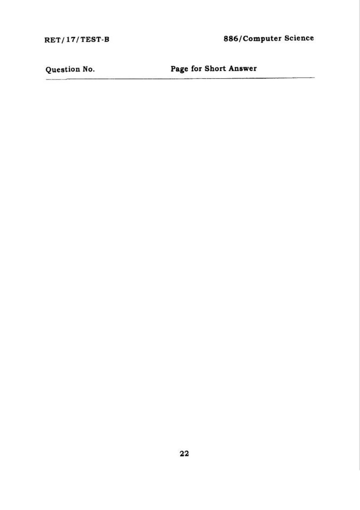  BHU RET COMPUTER SCIENCE 2017 Question Paper - Page 23