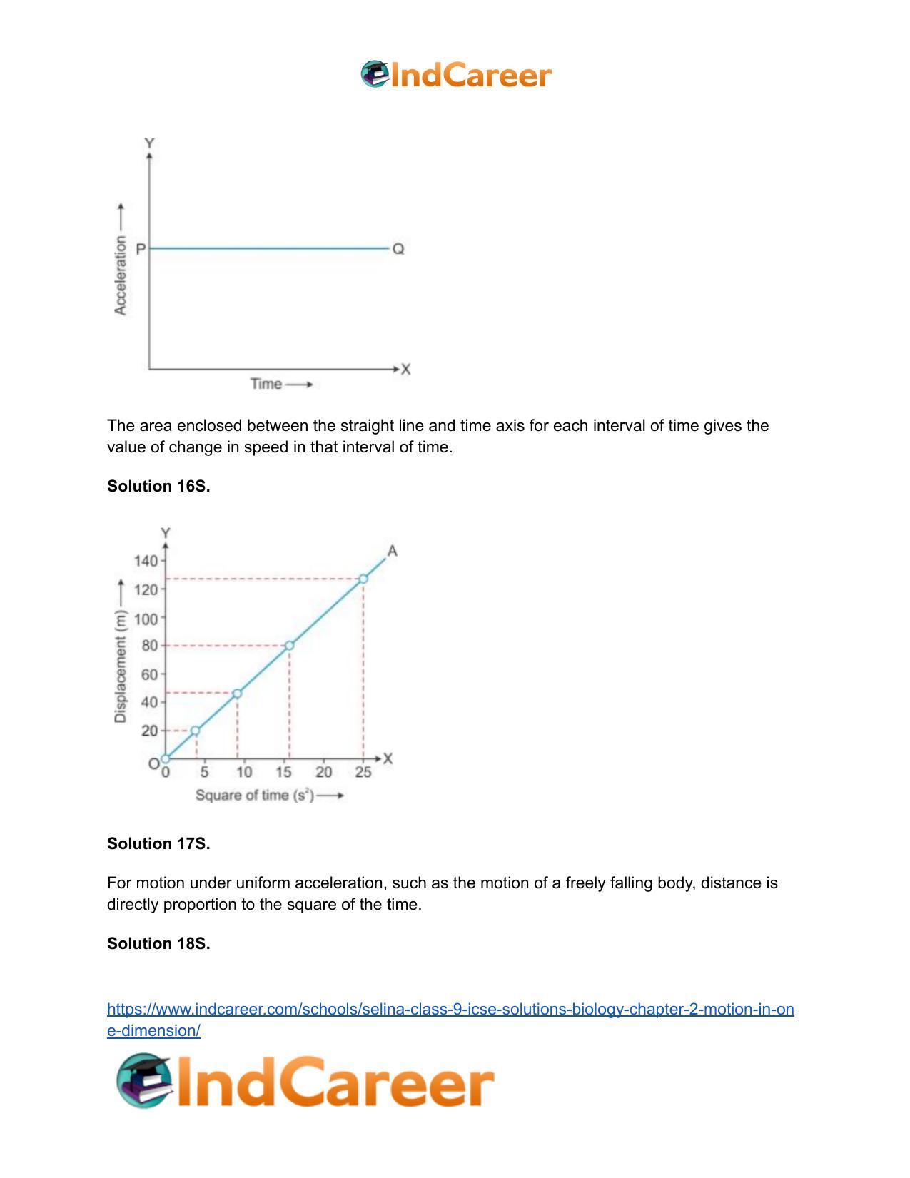 Selina Class 9 ICSE Solutions Biology : Chapter 2- Motion in One Dimension - Page 17