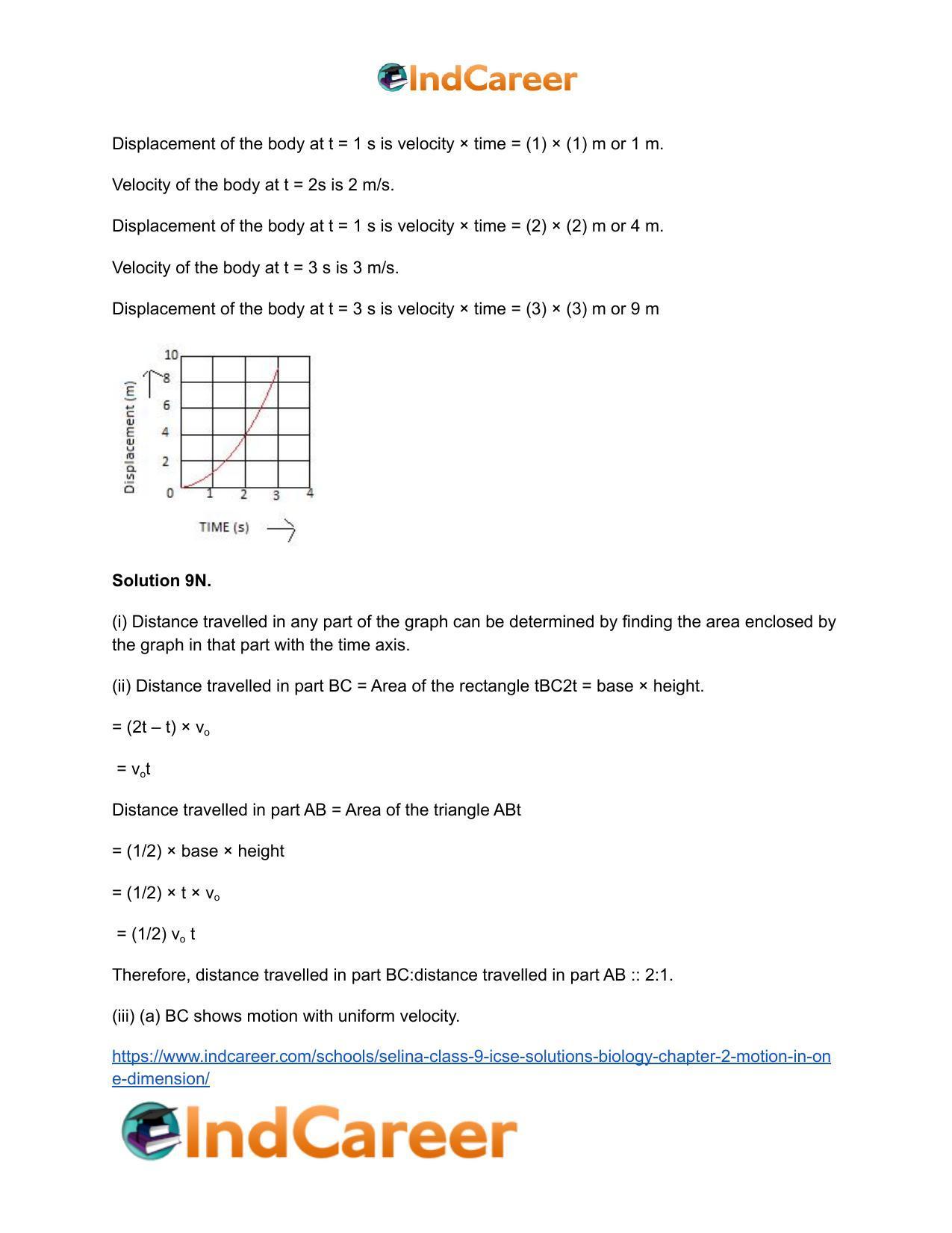 Selina Class 9 ICSE Solutions Biology : Chapter 2- Motion in One Dimension - Page 23