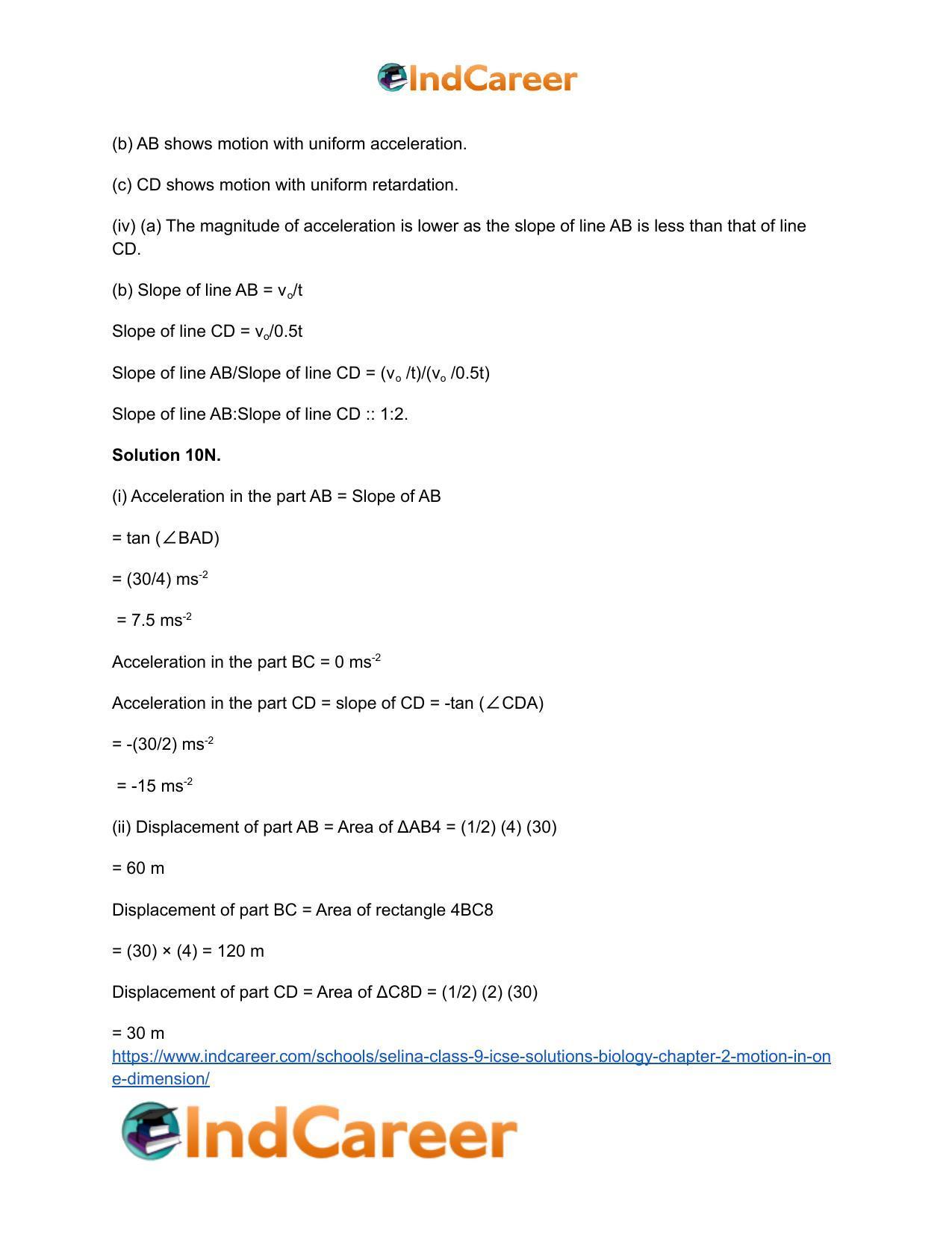 Selina Class 9 ICSE Solutions Biology : Chapter 2- Motion in One Dimension - Page 24
