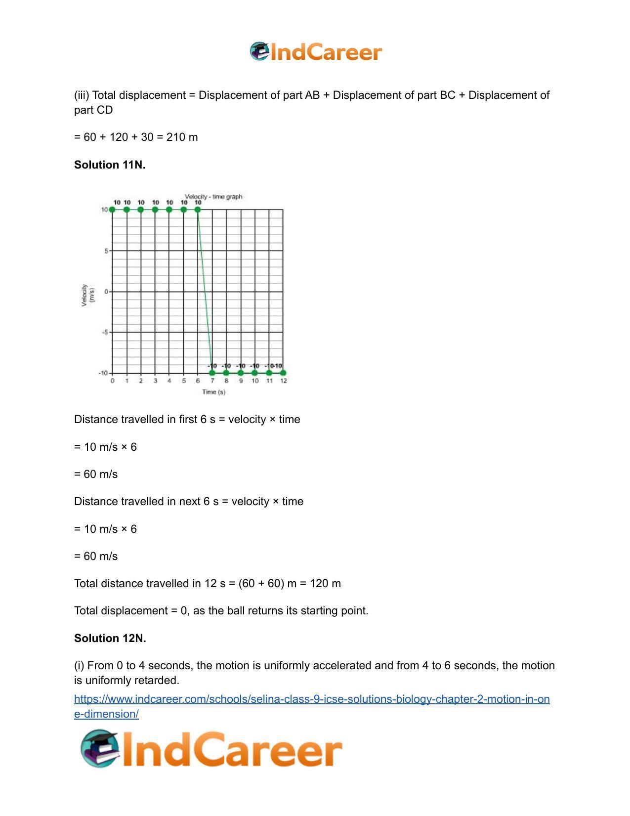 Selina Class 9 ICSE Solutions Biology : Chapter 2- Motion in One Dimension - Page 25