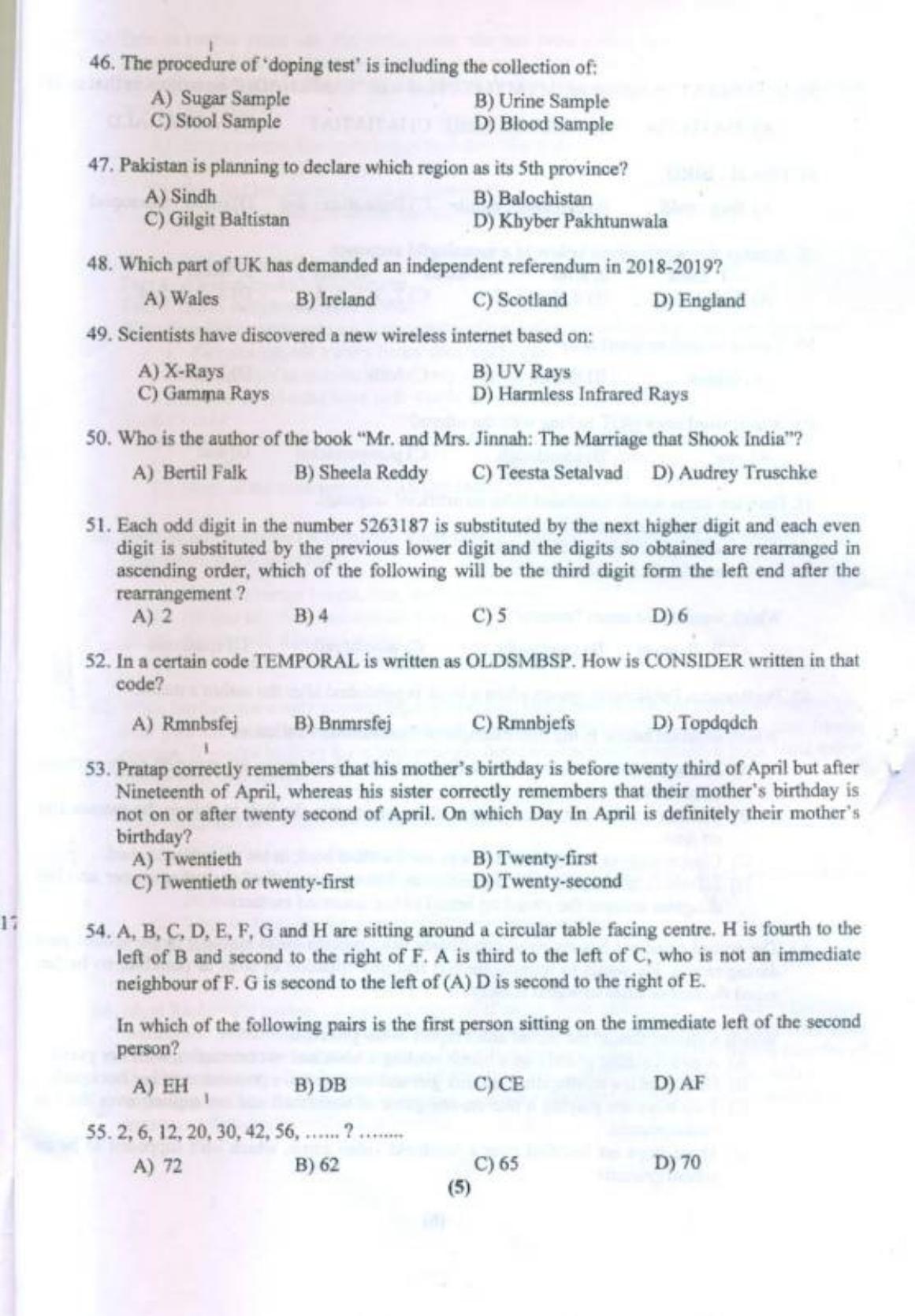 PUTHAT 2017 Question Paper - Page 6