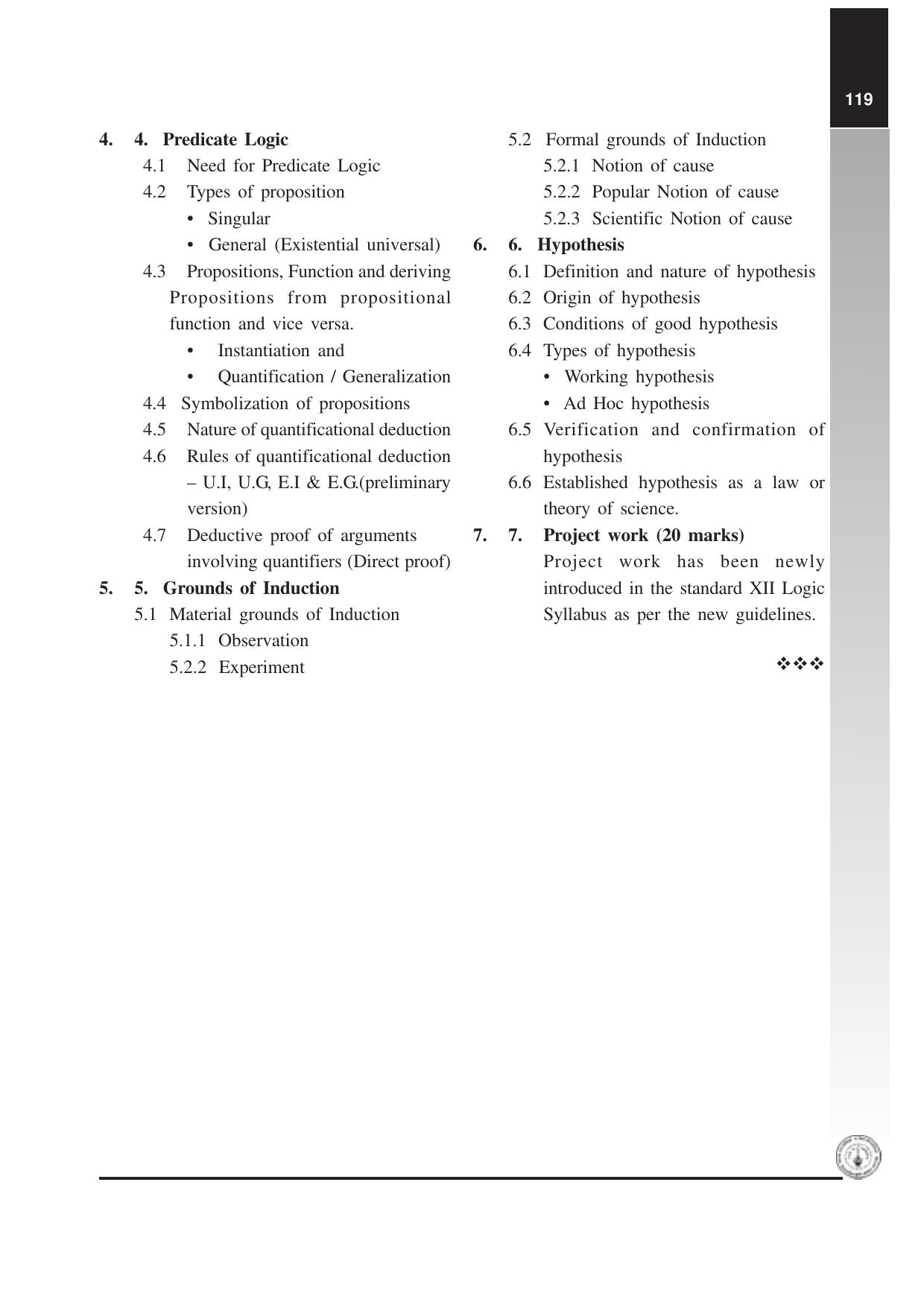 Maharashtra HSC Logic Syllabus  - Page 3