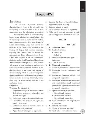 Maharashtra HSC Logic Syllabus 