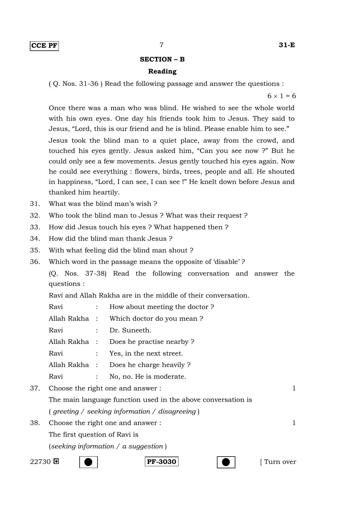 Karnataka SSLC English - Second Language - ENGLISH (31-E-(PF)_22) April 2015 Question Paper - Page 6