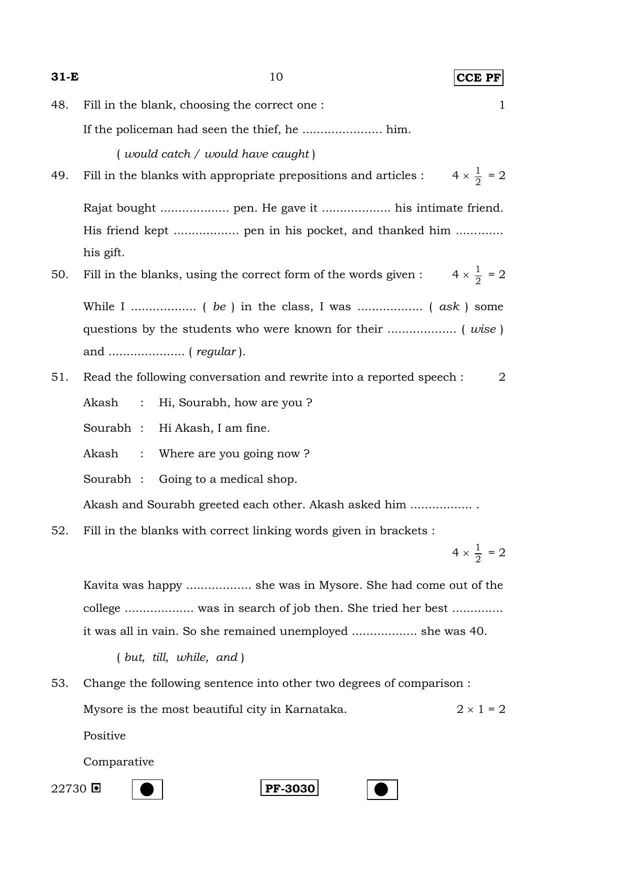 Karnataka SSLC English - Second Language - ENGLISH (31-E-(PF)_22) April 2015 Question Paper - Page 9