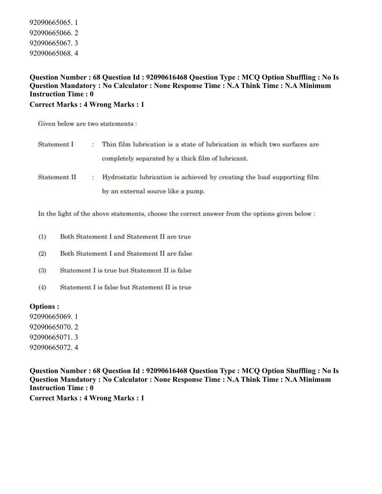 CUET PG 2023: MTQP07 – Mechanical Engineering(ENG)-shift 1 (14-06-2023) Question Paper - Page 65