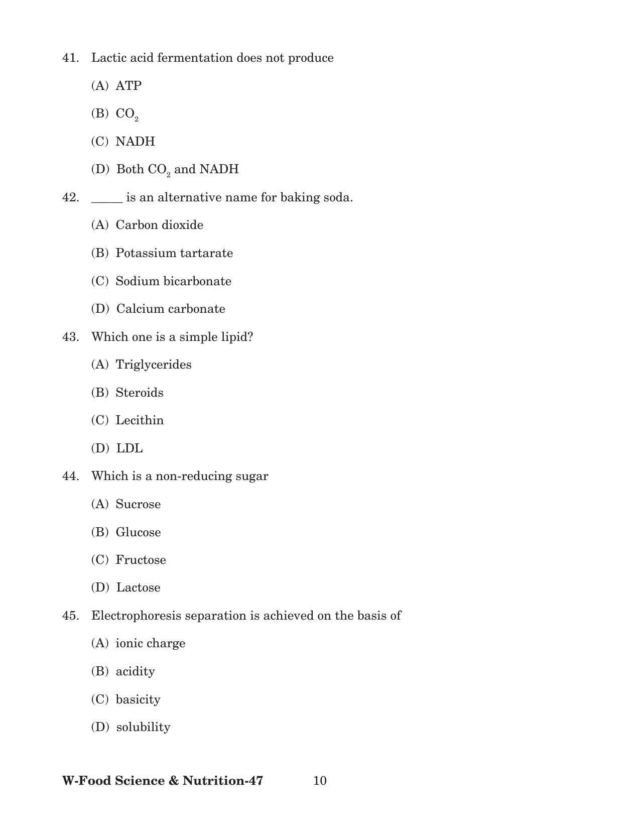 Odisha CPET 2022 FOOD SCIENCE NUTRITION Question Paper - Page 10