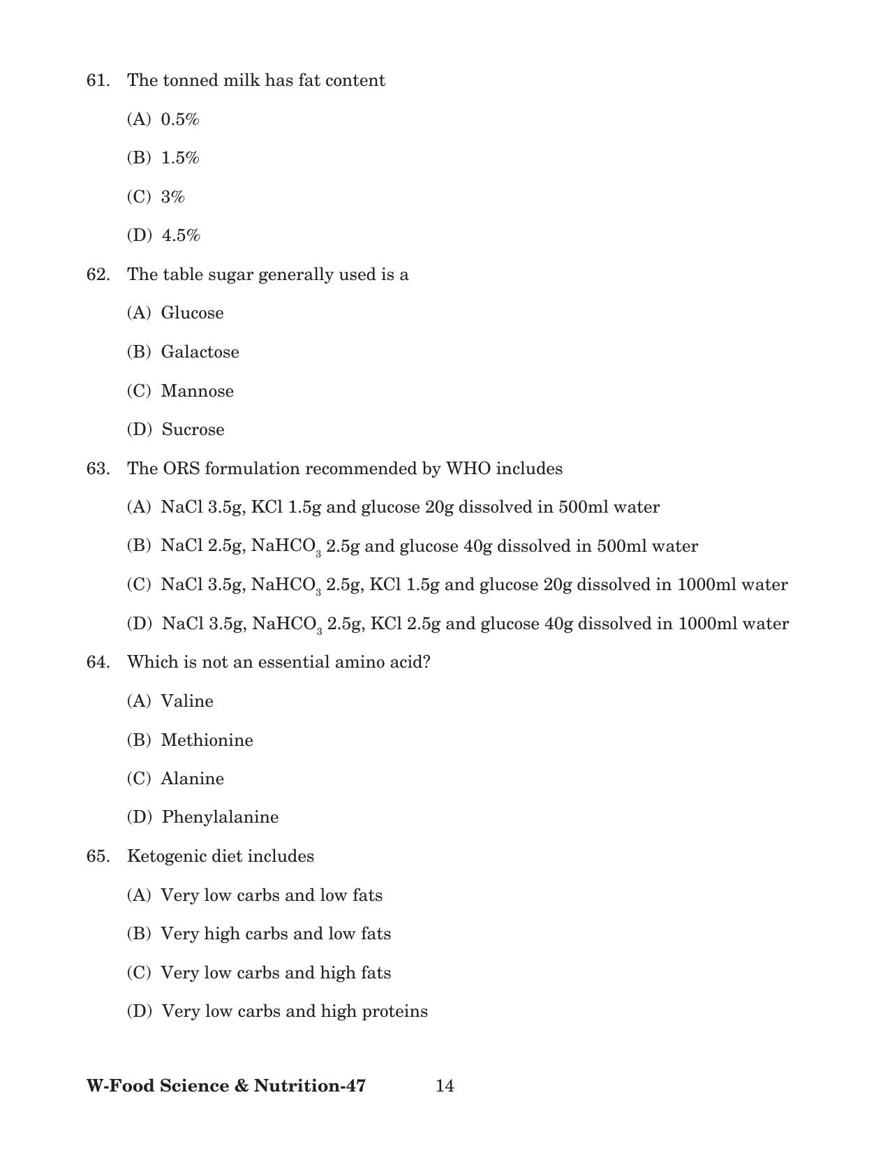 Odisha CPET 2022 FOOD SCIENCE NUTRITION Question Paper - Page 14