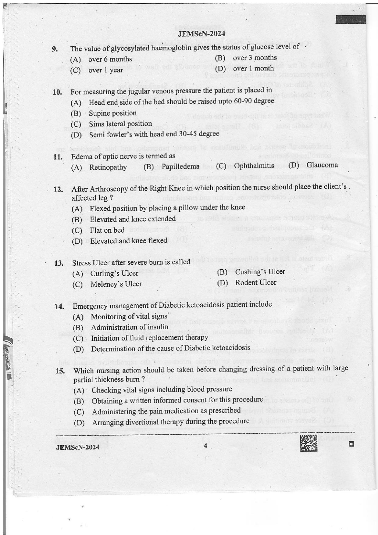 WB JEMScN 2024 Question Paper - Page 4
